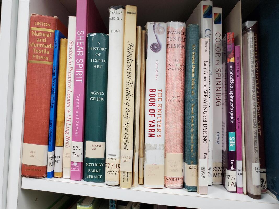 Library books on a shelf